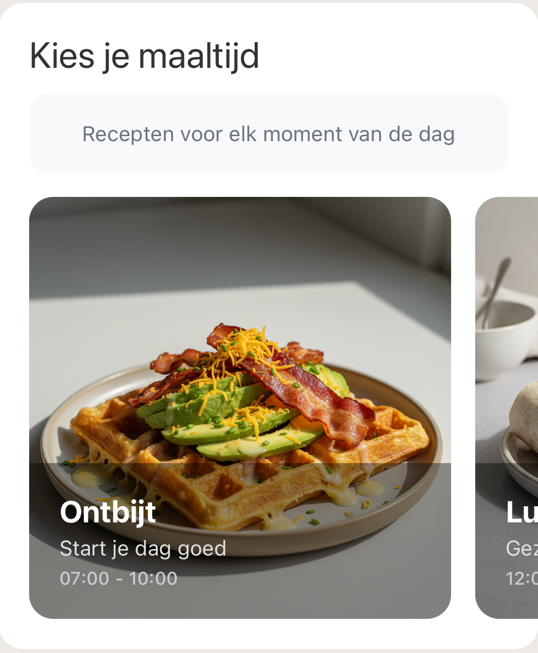 Maaltijdtypes filter in Macromaat recepten