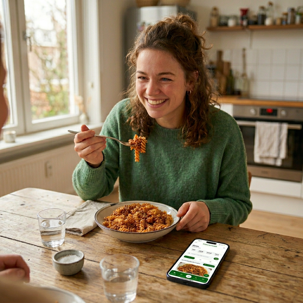 Macromaat AI voeding scanner in gebruik