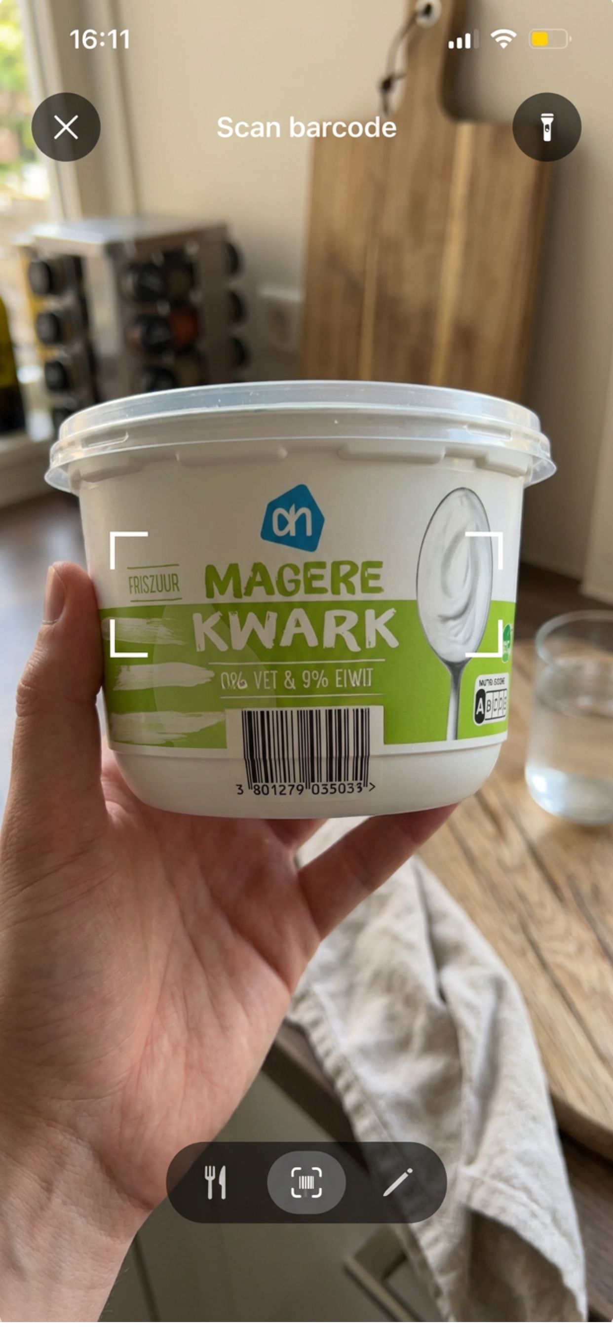 Macromaat slimme barcode scanner in gebruik