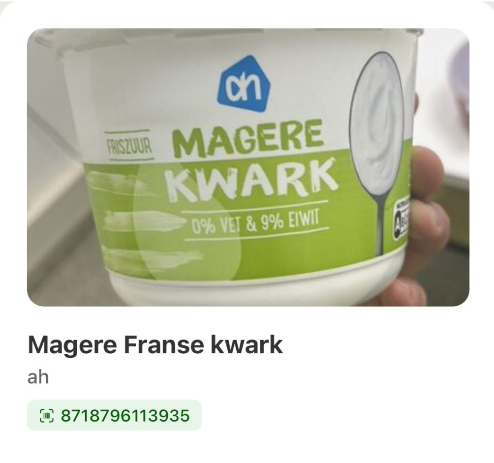 Barcode scan resultaat: productnaam